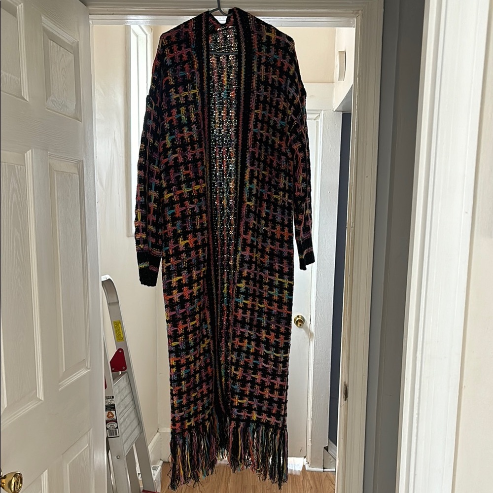Multicolor Long Knit Cardigan